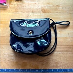 HILF Originals vintage navy handbags purse brass knot adj strap fun